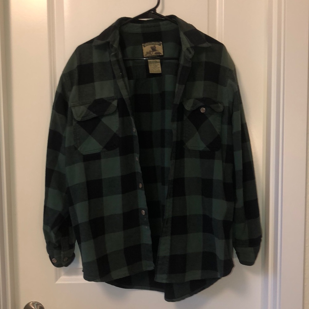 Green flannel jacket